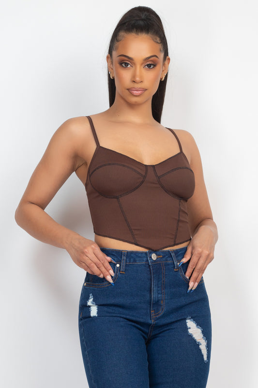 Bustier Sleeveless Ribbed Top - Supreme Deals