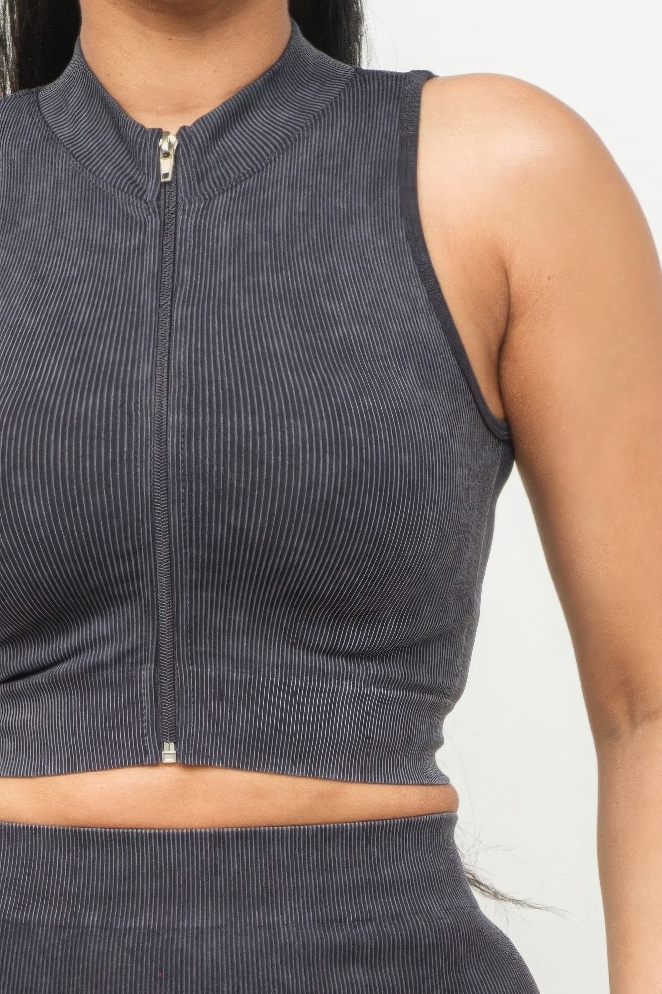 Washed Seamless Zipper Top And Shorts Set - Supreme Deals